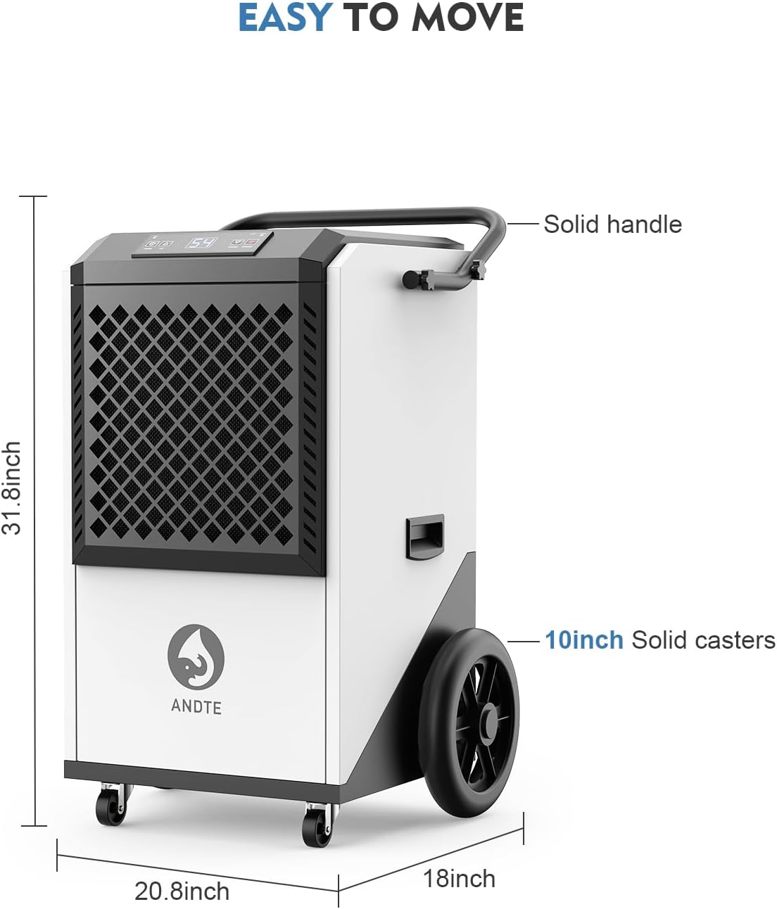 250 Pint Commercial Dehumidifier for Industrial Basement Heavy Duty Commercial-grade Portable Dehumidifiers 8000sqft for Large Spaces,Warehouse Grow Room, Water Damage Restoration