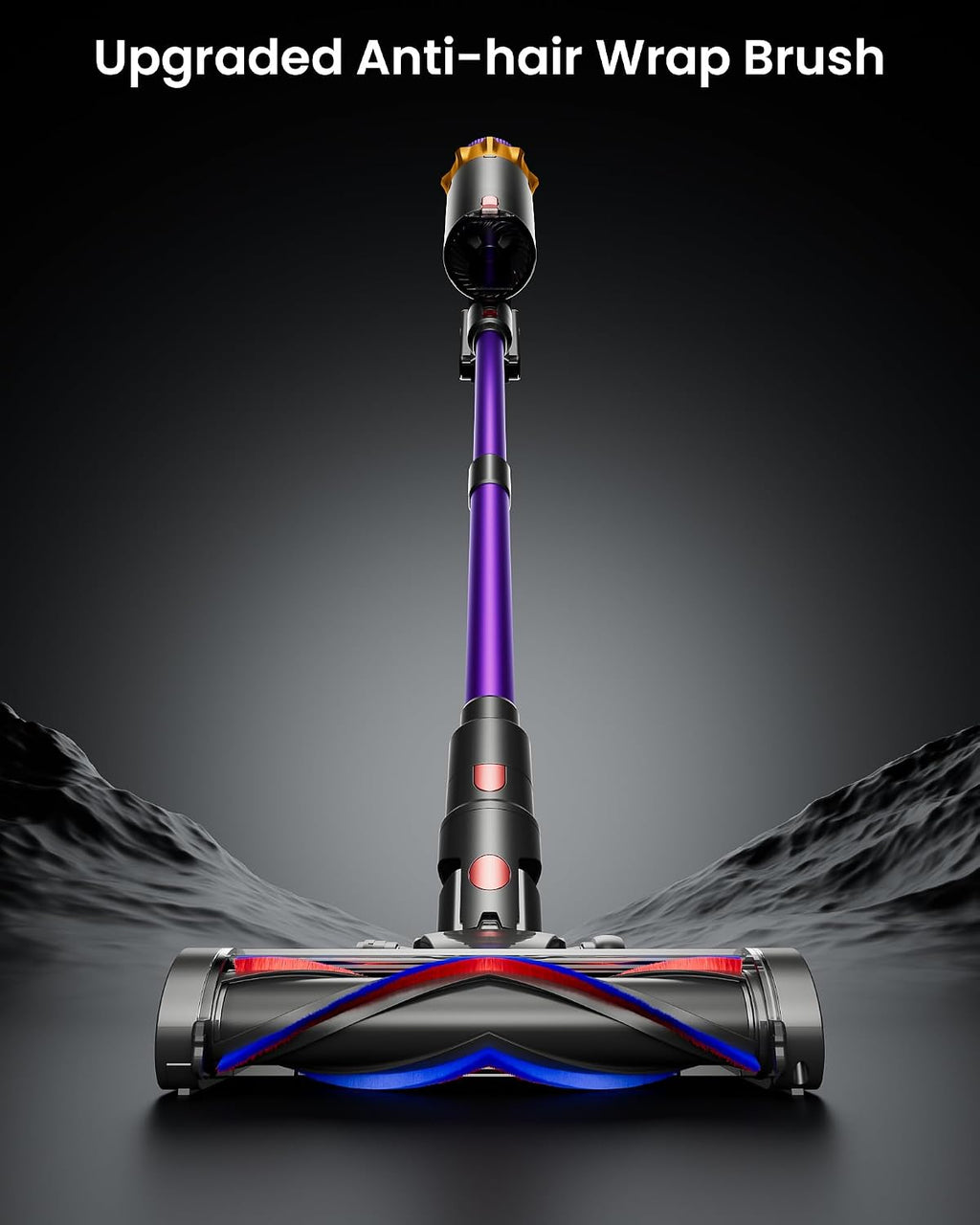 Cordless Vacuum Cleaner, 650W 55KPA 70 Mins Vacuum Cleaners for Home, Self-Standing Cordless Vacuum with Charging Dock Station, LED Display, Upgraded Anti-Tangle Stick Vacuum for Pet Hair/Carpet/Floor
