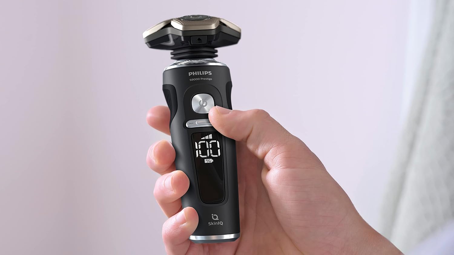 Philips Shaver Razor Series 9000 Prestige, Wet and Dry Electric Shaver, Lift & Cut Shaving System, SenseIQ Technology, Precision Trimmer, Cleaning Pod, Premium Case, Black Matte, Model SP984