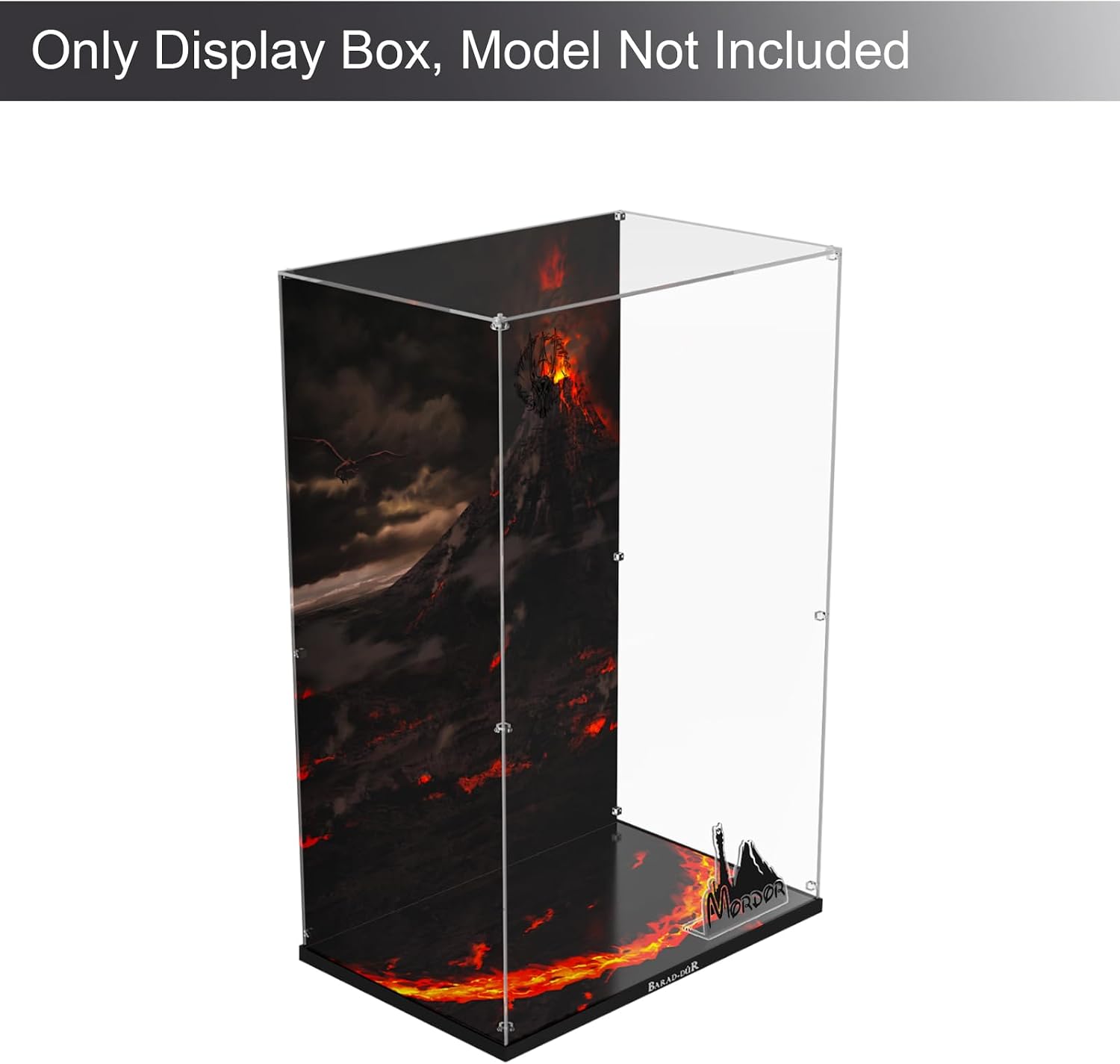Clear Acrylic Display Case for Lego 10333 The Lord of The Rings: Barad-dûr – Dust-Proof Protective Showcase Box (Lego Set NOT Included)