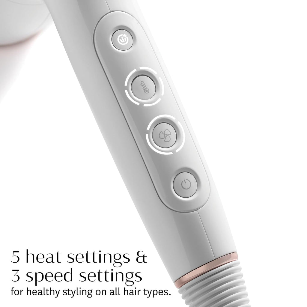 T3 AireLuxe Professional Ionic Hair Dryer and Brush Set, with 5 Heat and 3 Speed Settings, Ion Generator, Cool Shot, Includes Paddle Brush and 2.5' Round Brush