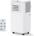 8000BTU Portable Air Conditioner, 3-In-1 Air Conditioner with Remote Control, Cooling, Dehumidifier and Fan, Cooling Area Up to 350 Sq. Ft. for Home, Office, Bedroom, White