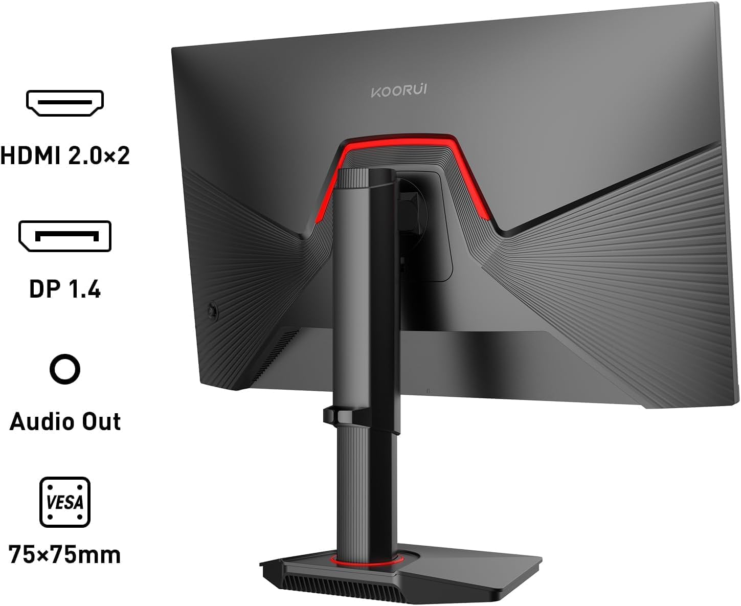 KOORUI 27 Inch 2K Gaming Monitor, 200Hz QHD (2560 x 1440p) Fast IPS Screen, 1ms Response Time, HDR 400, 95% DCI-P3, Height/Pivot/Tilt Adjustable Stand, Adaptive Sync Technology, HDMI & DP, G2722P