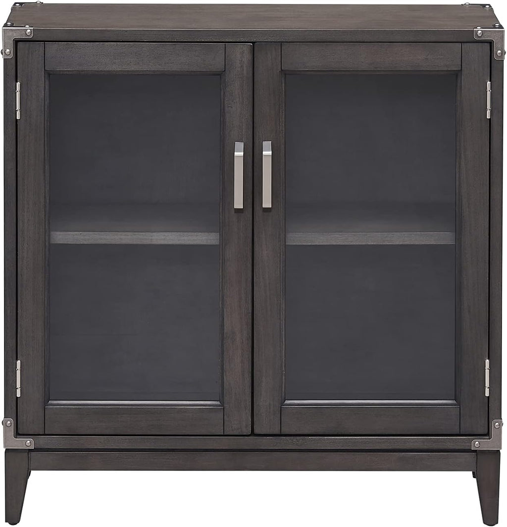 Leick Home 24010 Beckett Cabinet, for Living, Foyer, Entry Way, Dining Room, Bedroom, Anthracite/Pewter, Grey, Small