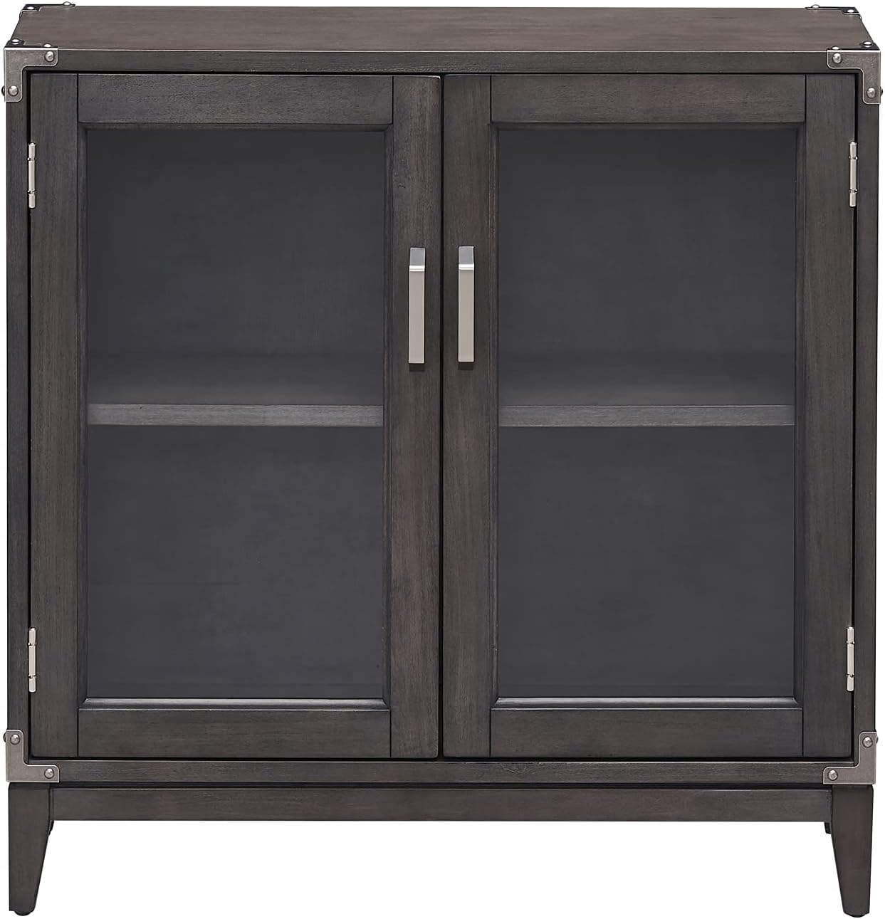 Leick Home 24010 Beckett Cabinet, for Living, Foyer, Entry Way, Dining Room, Bedroom, Anthracite/Pewter, Grey, Small