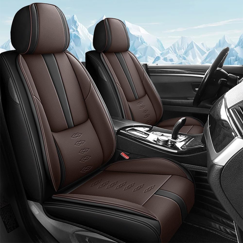 Car Seat Cover for Subaru Ascent 2019-2024,Waterproof Leather Seat Covers 2-Seats Standard,Car Interior Accessories with Airbag,Car Seat Protectors for Ascent(Black+Coffee)