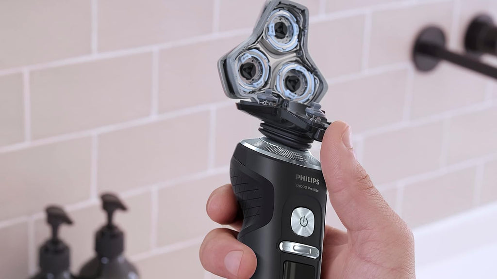 Philips Shaver Razor Series 9000 Prestige, Wet and Dry Electric Shaver, Lift & Cut Shaving System, SenseIQ Technology, Precision Trimmer, Cleaning Pod, Premium Case, Black Matte, Model SP984