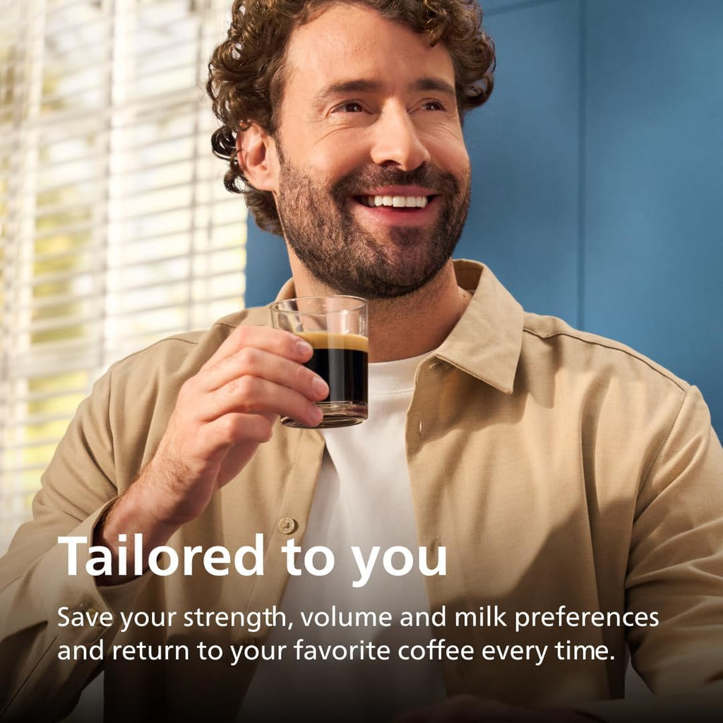 Philips 5500 Series Fully Automatic Espresso Machine - LatteGo Milk System, 20 Coffee Varieties, Intuitive Touch Display, SilentBrew, 100% Ceramic Grinder, AquaClean Filter (Grey Chromed)
