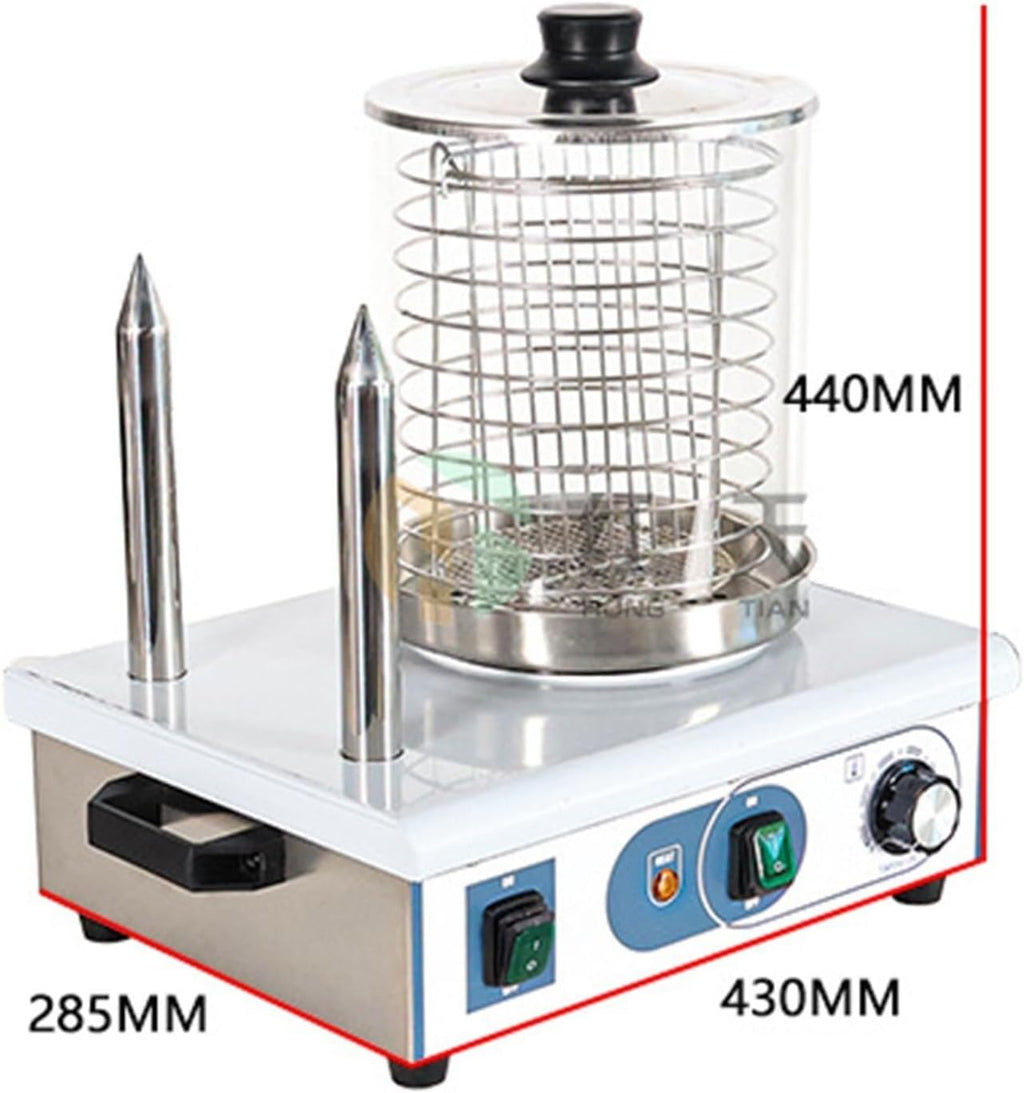 Hot Dog Warmer Machines 2/4 Hot Dog Machine and Sandwich Warmer Steamer, Electric Contact Grills with A Temperature of 50-200℃