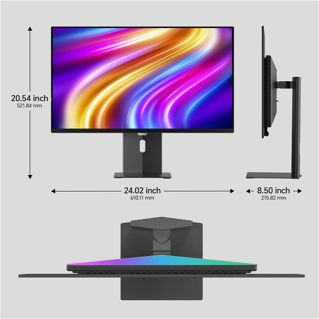 KOORUI 27 inch QD-OLED Gaming Monitor, 240Hz Monitor, 0.03ms, QHD 1440p AdaptiveSync, 99% DCI-P3, HDR True Black 400, Height/Pivot/Tilt/Swivel Adjustability, HDMI & DisplayPort VESA, Black, S2721XO