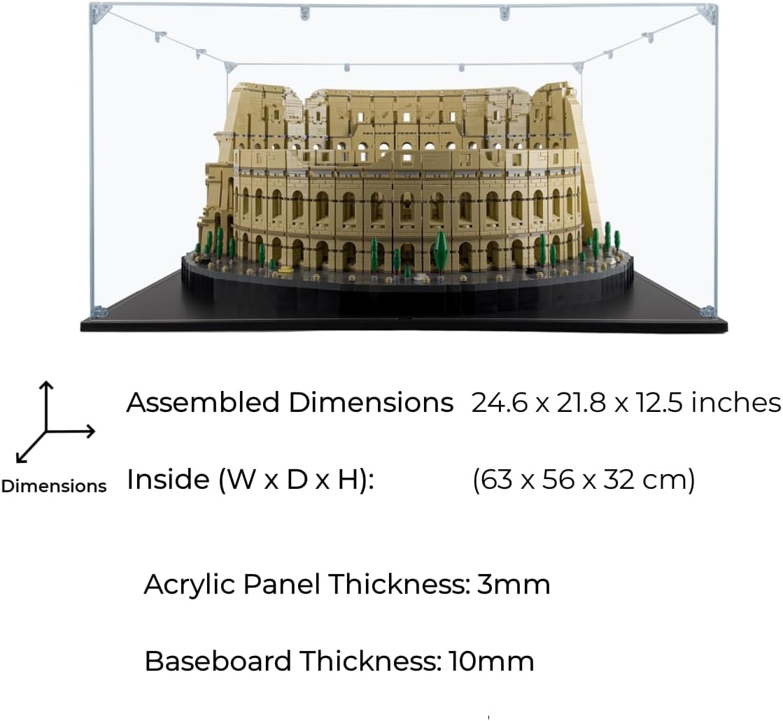 Acrylic Display Case Compatible for Lego Colosseum #10276, Dustproof Display Case (Case Only) (Lego Sets are NOT Included)