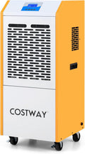 COSTWAY 290 Pints Commercial Dehumidifier with Pump, Industrial Dehumidifier with Drain Hose, 24H Timer & Wheels for Basement, Warehouse, Large Spaces up to 9,000 Sq.Ft