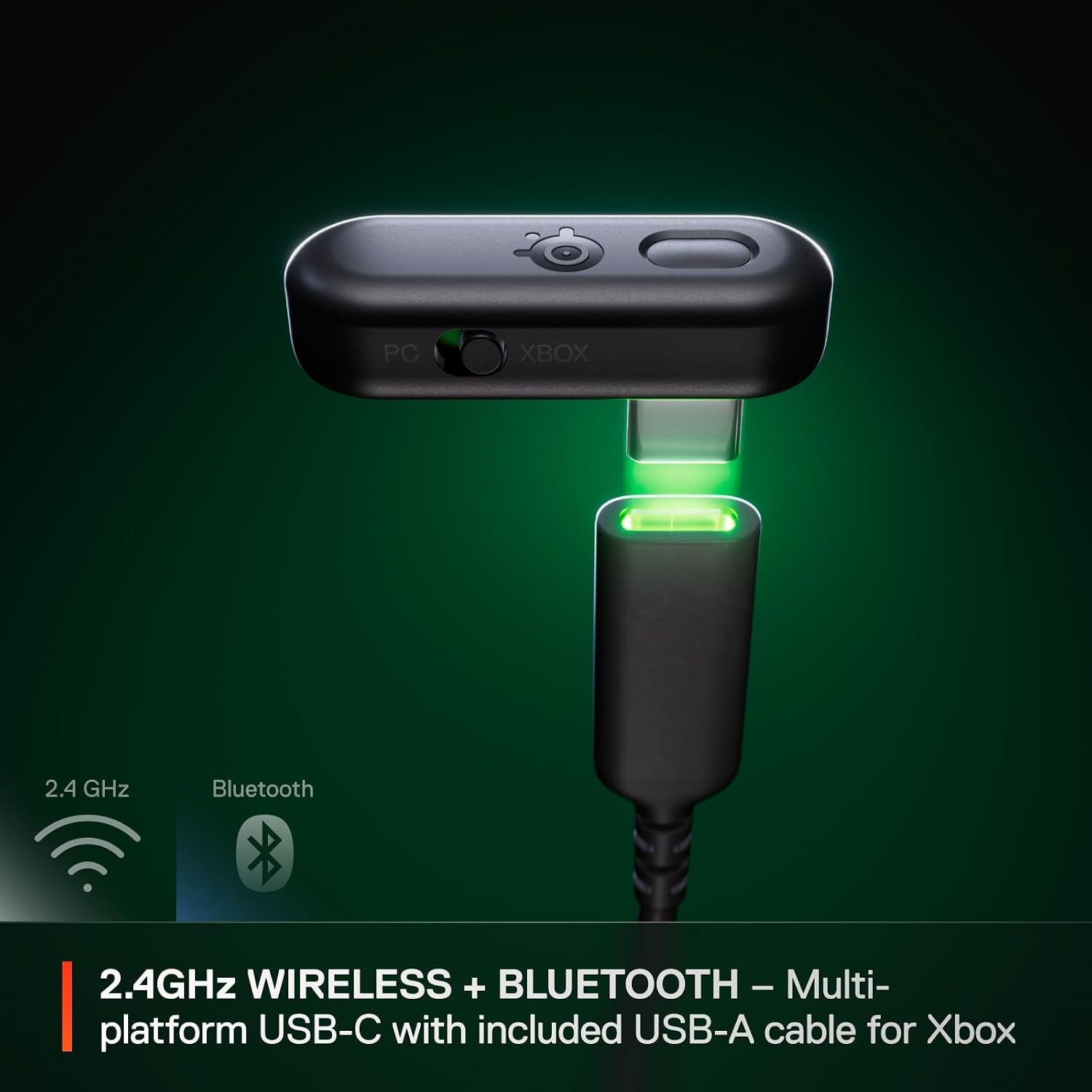 SteelSeries Arctis GameBuds for Xbox/PC/PS5/Switch/Mobile — Quick-Switch 2.4GHz+Bluetooth 5.3 — Active Noise Cancelling — Mobile App — Water Resistant IP55 — 40H Battery with Qi Charging Case - Black