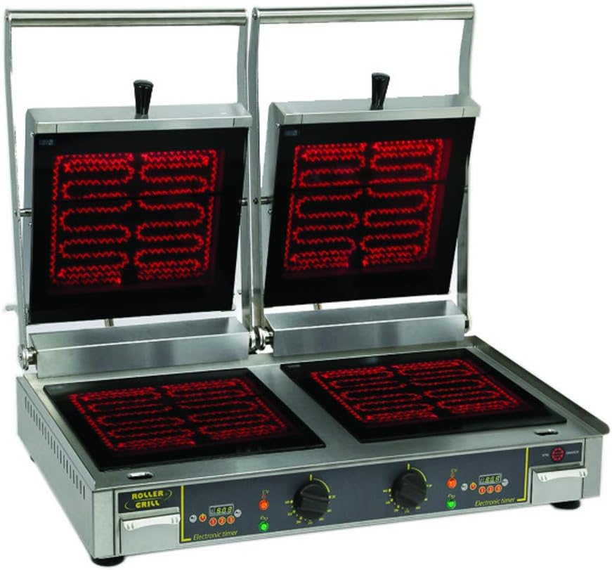 Equipex DIABLO VG Sodir Panini Grill with Vitroceramic Grooved Top Plates & Smooth Bottom Plates