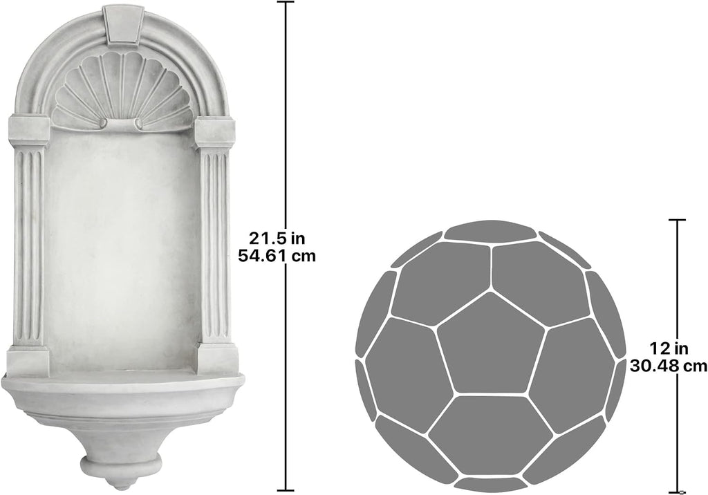 Design Toscano Classical European Style Wall Niche Display Shelf, Medium, 21 Inches Tall, Cast Stone Resin, Antique Stone
