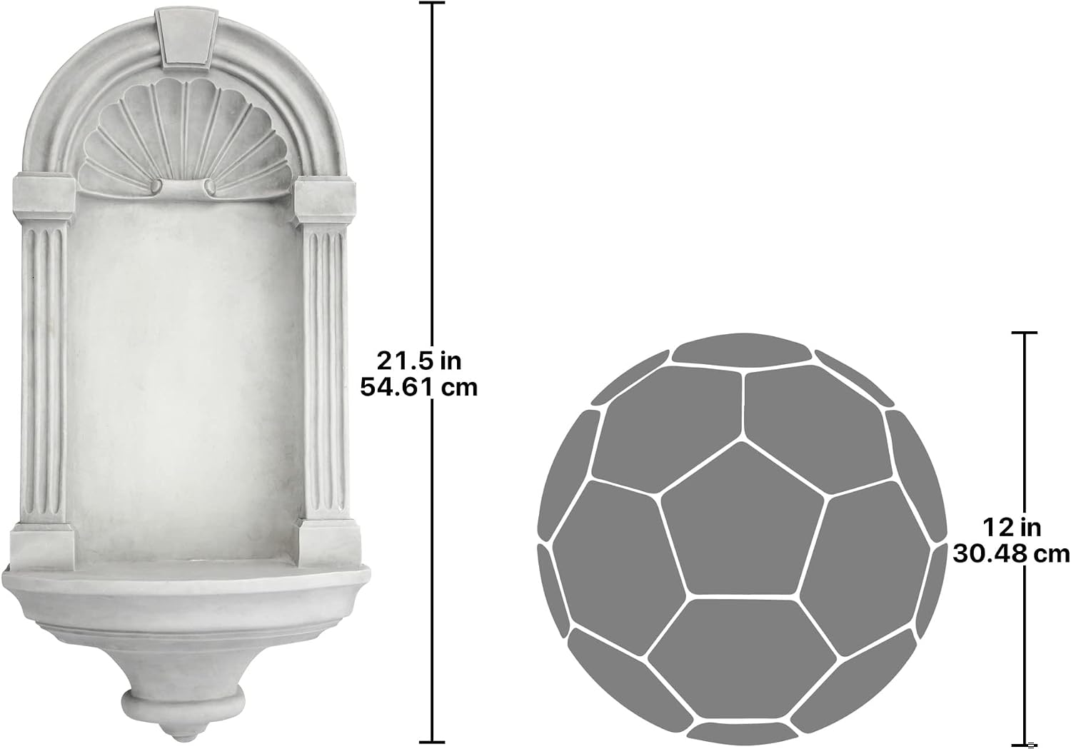 Design Toscano Classical European Style Wall Niche Display Shelf, Medium, 21 Inches Tall, Cast Stone Resin, Antique Stone