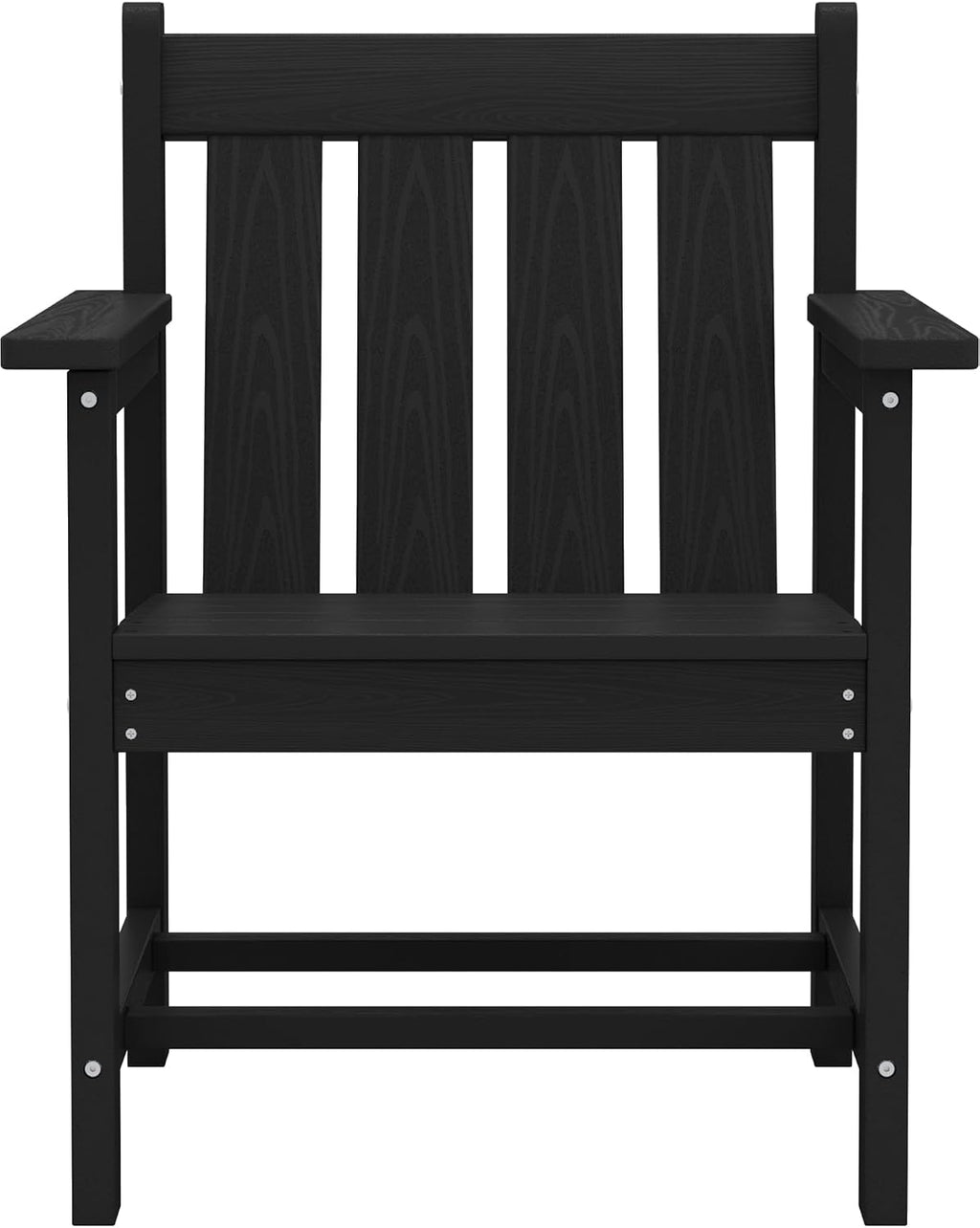 SEWRWALL 3 Pieces Patio Bistro Set, All Weather Adirondack Chair Set with Side Table, HDPE Material Outdoor Patio Furniture Set for Balcony, Porch, Garden, Backyard- Black
