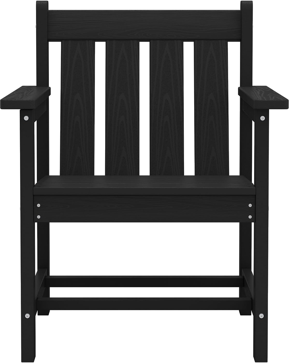 SEWRWALL 3 Pieces Patio Bistro Set, All Weather Adirondack Chair Set with Side Table, HDPE Material Outdoor Patio Furniture Set for Balcony, Porch, Garden, Backyard- Black