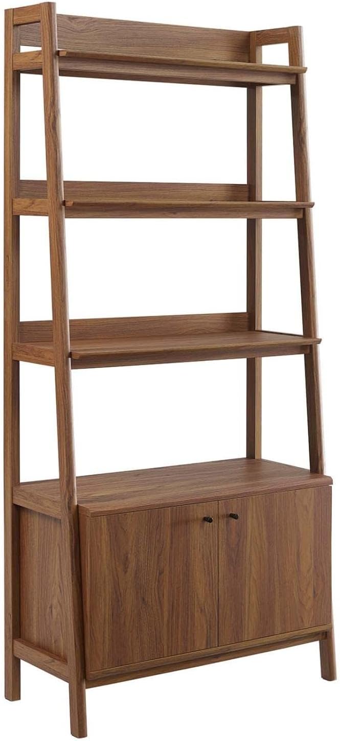 Modway 33' Bookshelf Display Case in Walnut