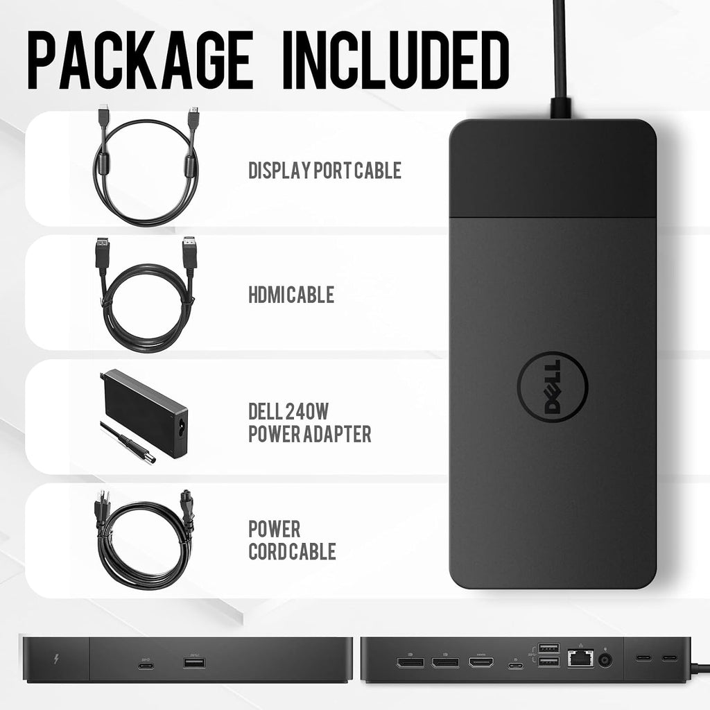 WD19DCS Dell Docking Station, Performance Dock WD19DCS - 3 Year Warranty, with 240W Power Adapter + 210W Power Delivery + ZoomSpeed HDMI & DisplayPort Cable + USB-C Cable - New