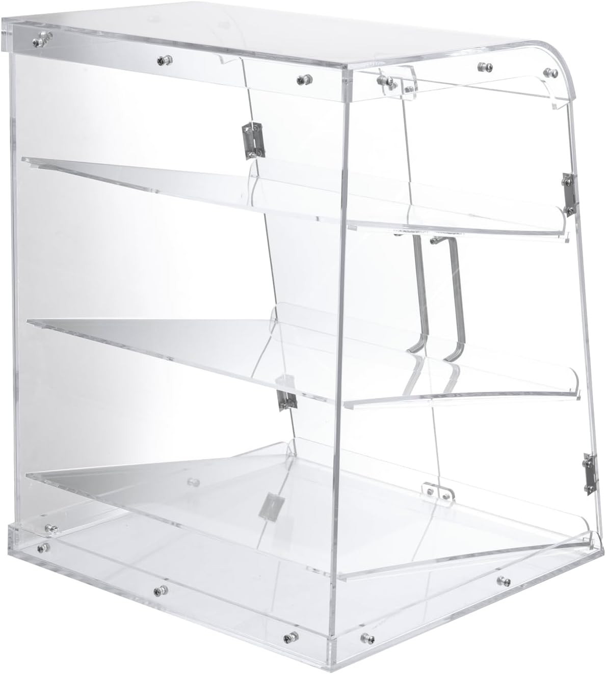 Pastry Display Case,Cookie Display, Professional-Grade Retail Bakery Display Case,3 Tier Premium Clear Acrylic Bread Box,with Removable Trays and Magnetic Rear Doors for Home or Commercial Use