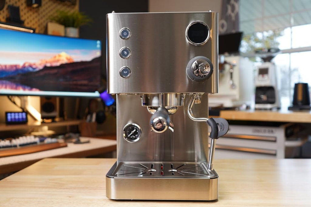 Turin Legato Espresso Machine | 58mm Portafilter, PID Temperature Control, Dual Boiler-Thermoblock System, Stainless Steel, Black, or White (Stainless Steel)