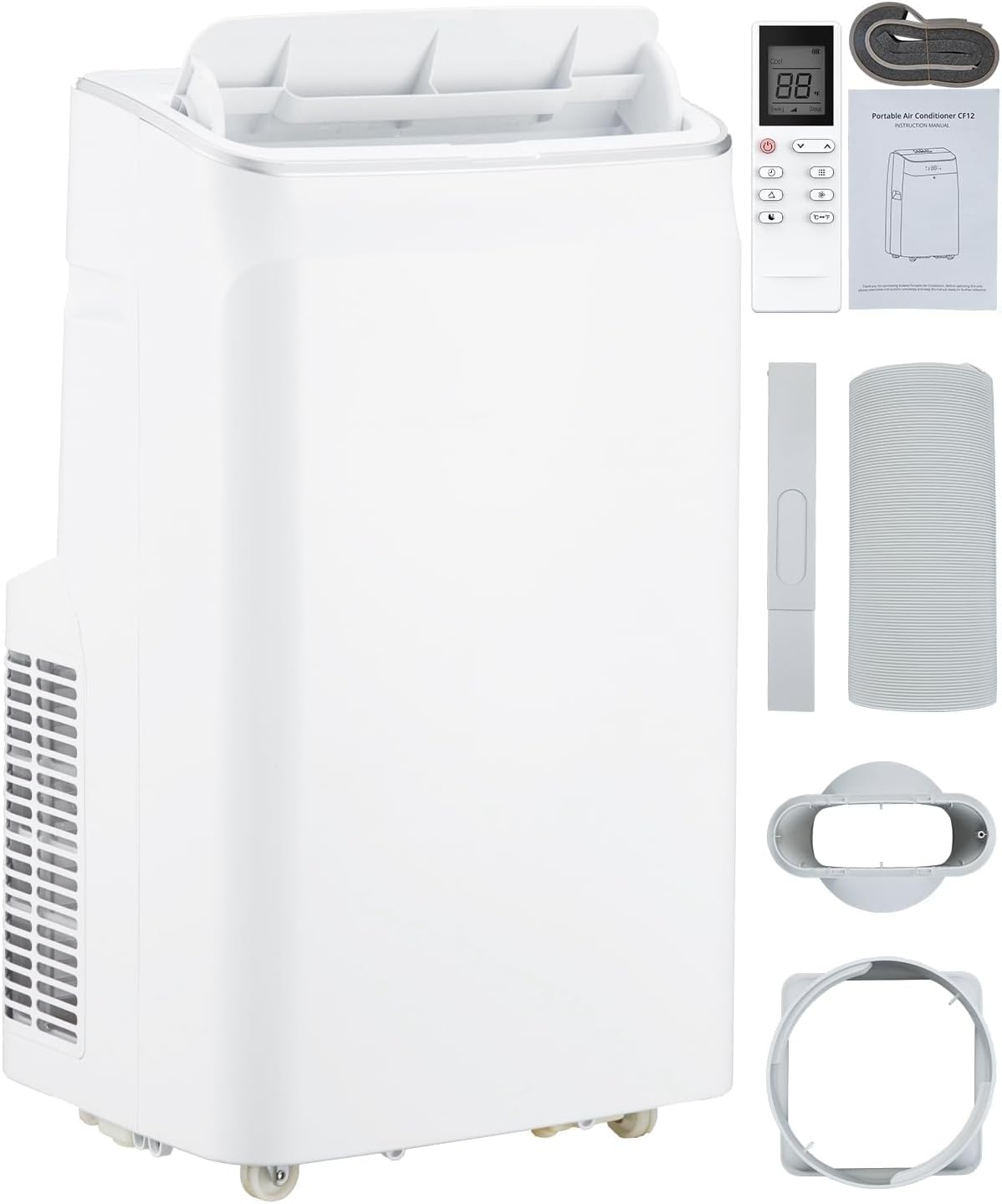 12,000 BTUs 3-In-1 Portable AC: Chill, Dry & Circulate - Cools 550 Sq.Ft., Remote, Sleep Mode & 24H Timer