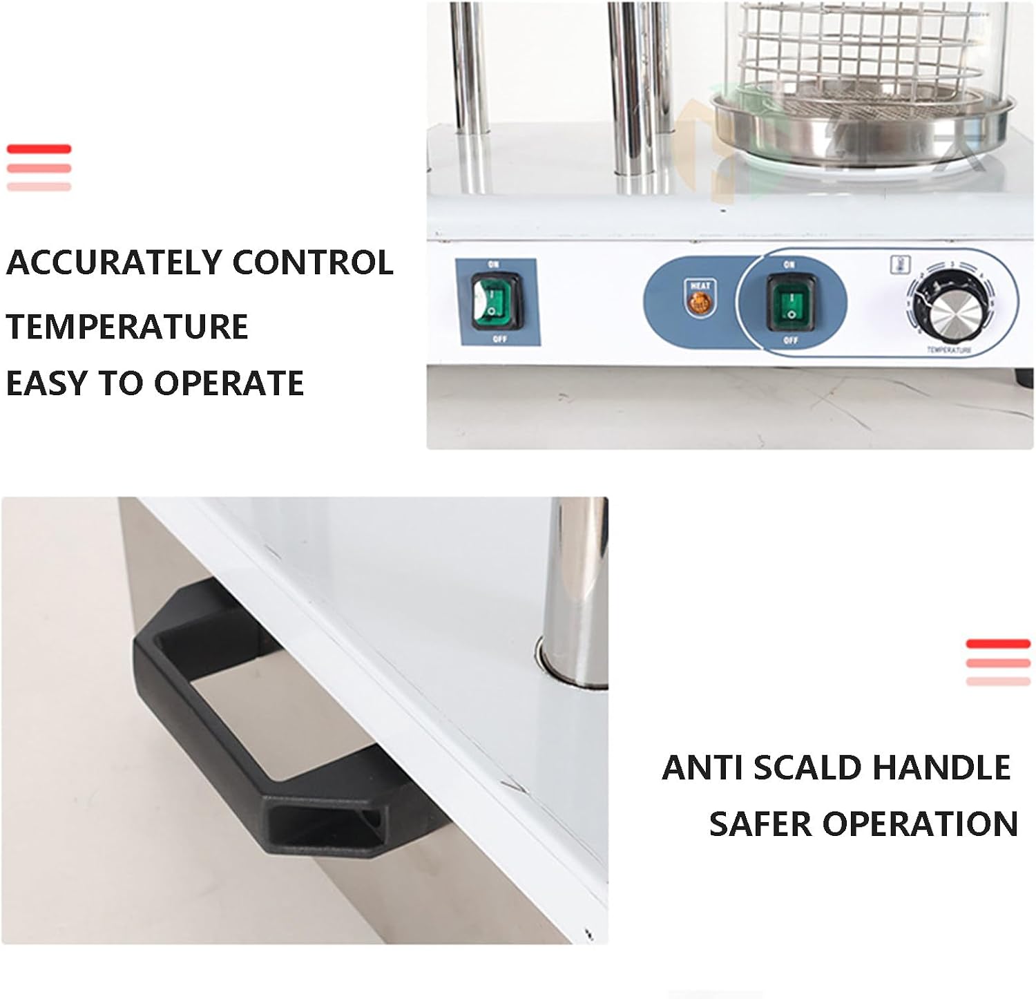 Hot Dog Steamer And Roll Warmer, Electric Sausage Maker With Detachable Lid And Aluminum Heating Rod, Electric Contact Grills Food Steamers For Meat - 550w/1200w,4 stick