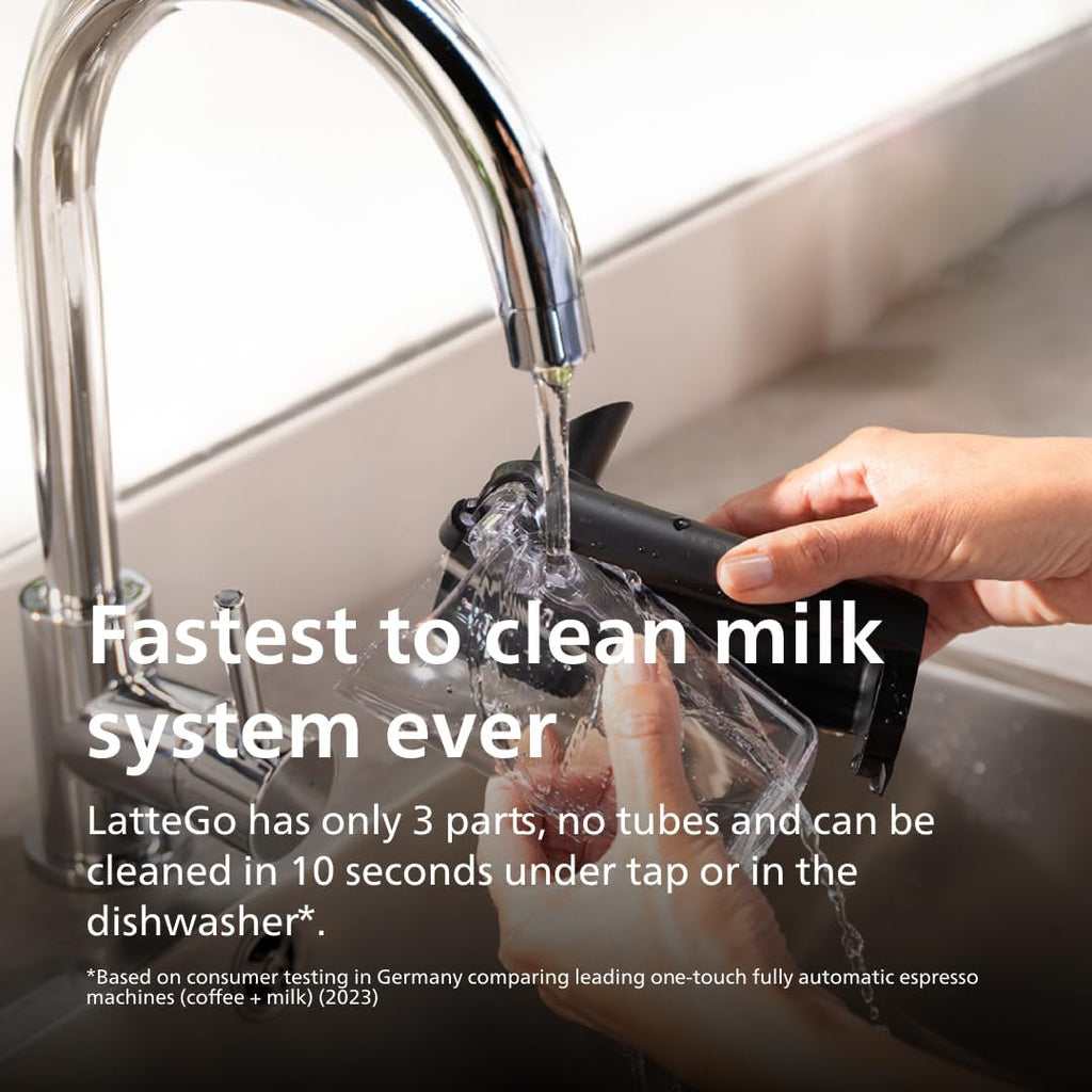 Philips 5500 Series Fully Automatic Espresso Machine - LatteGo Milk System, 20 Coffee Varieties, Intuitive Touch Display, SilentBrew, 100% Ceramic Grinder, AquaClean Filter (Grey Chromed)