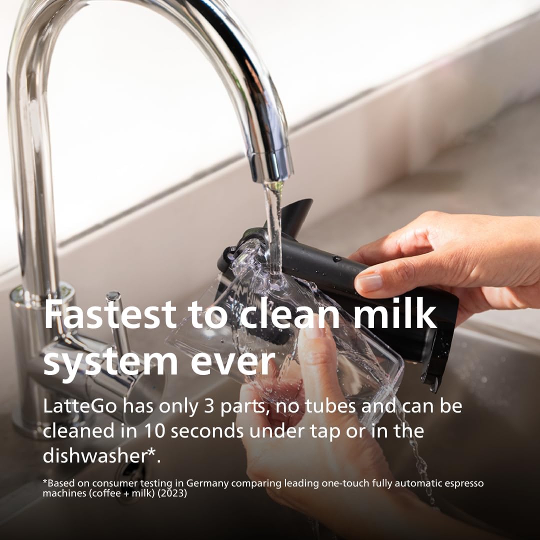 Philips 5500 Series Fully Automatic Espresso Machine - LatteGo Milk System, 20 Coffee Varieties, Intuitive Touch Display, SilentBrew, 100% Ceramic Grinder, AquaClean Filter (Grey Chromed)