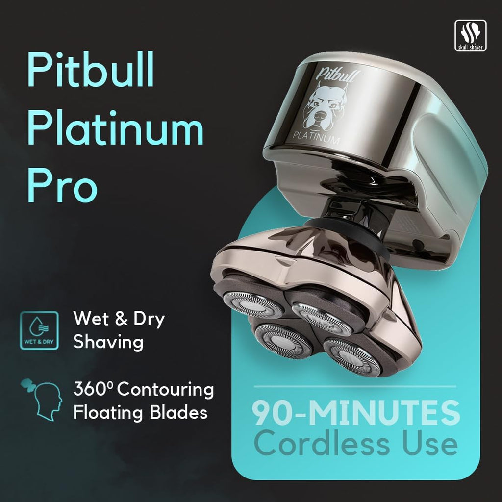 Skull Shaver - Pitbull Platinum PRO PX5 Head and Face Shaver - with Bonus Blade