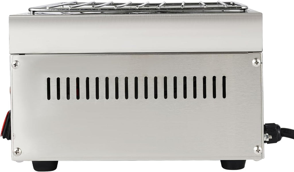 110V 1.5KW Electric Indoor Searing Grill, Stainless Steel Indoor Barbecue Electric Grill Indoor Smokeless Grill Commercial and Family Use Griddle Korean BBQ Grill