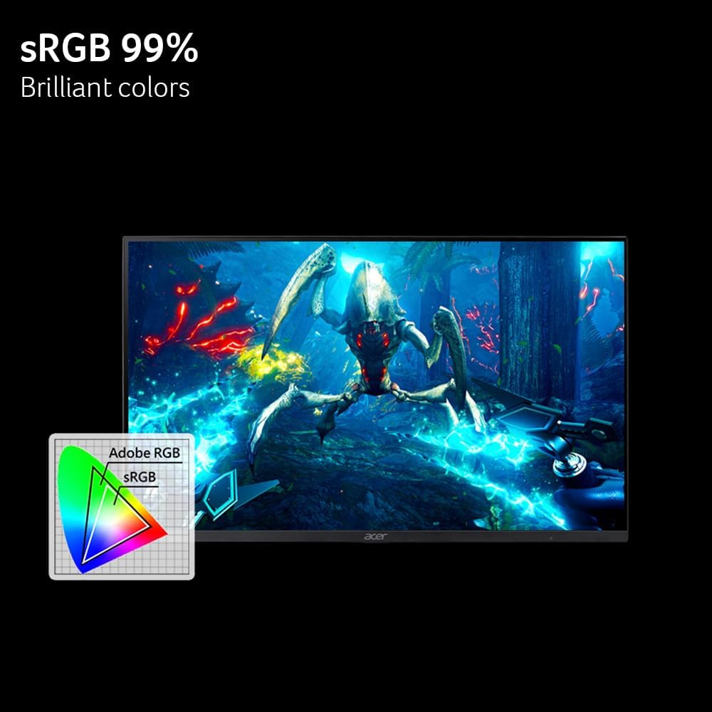 Acer Nitro 27' Gaming Monitor | Full HD 1920 x 1080 | IPS | ZeroFrame | AMD FreeSync | 144Hz Refresh Rate | 1ms (VRB) | sRGB 99% | 1 x Display Port 1.2 and 1 x HDMI 1.4 | KG271 P6bip