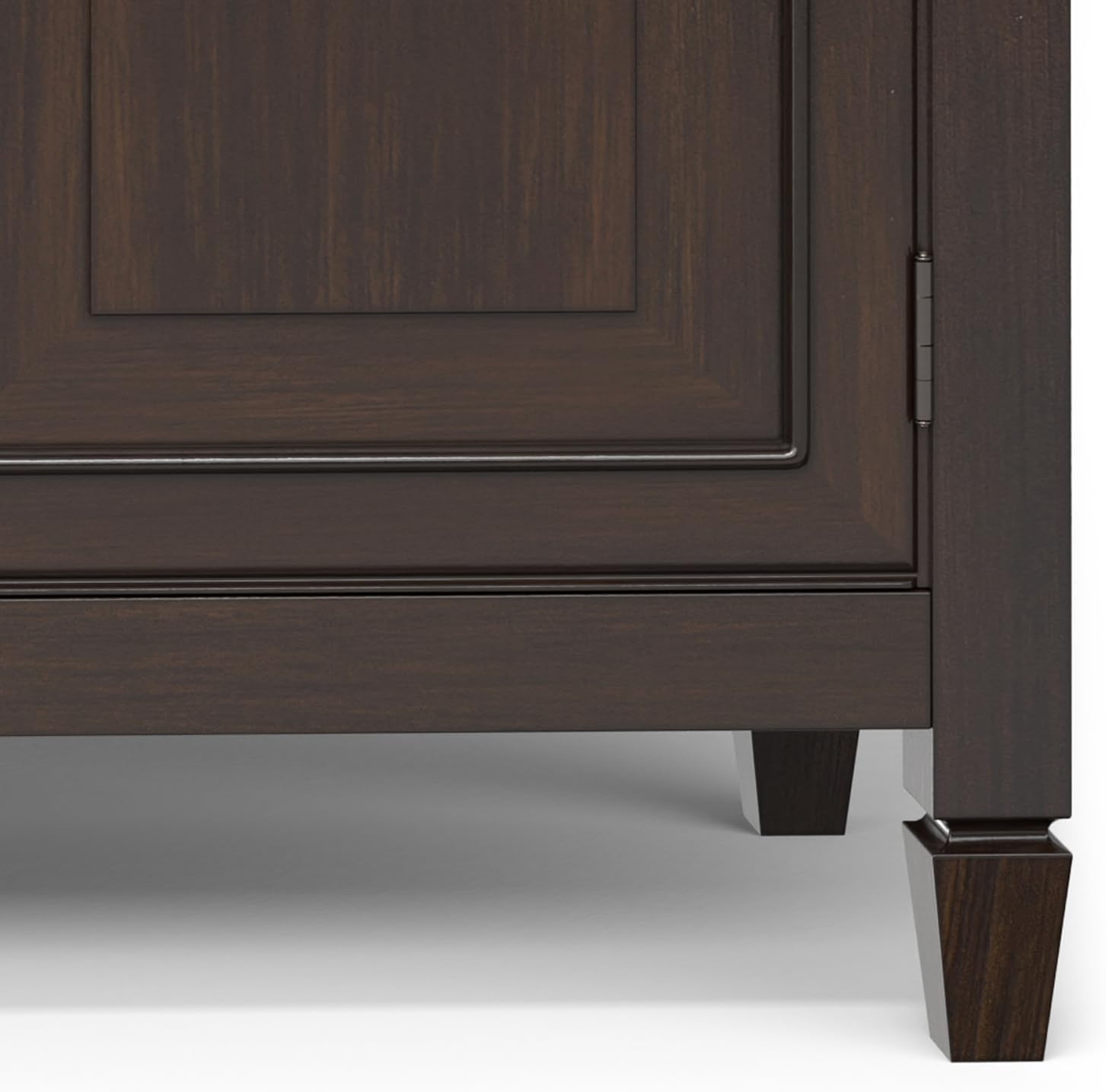 SIMPLIHOME Connaught 51-inch Wide Solid Wood Storage Cabinet in Chestnut Brown for the Entryway, Mudroom, 3 Drawers and Adjustable Shelves, Traditional Style, Space-Saving Design