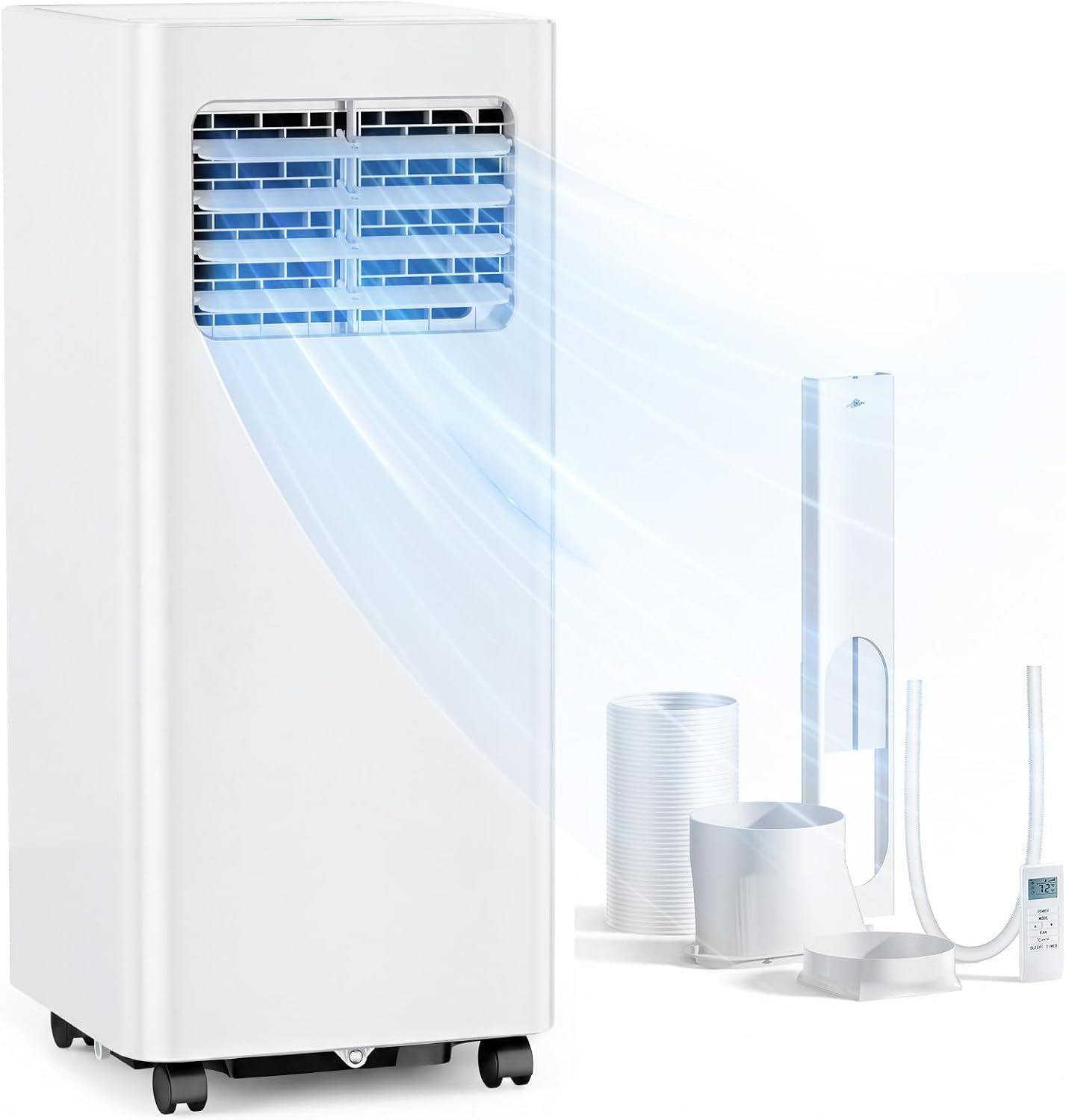 EnerGlow 10,000 BTU Portable Air Conditioners, 3-in-1 Air Conditioner Portable up to 450 sq.ft, Portable AC Unit with Cool, Fan, Dehumidifier, Sleep, 24H Timer, Remote for Bedroom
