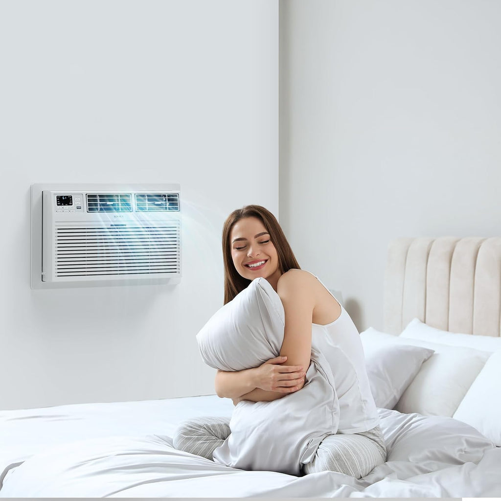 ROVSUN 8000 BTU Through the Wall Air Conditioner with Remote Control, 4-in-1 Wall AC Unit, Heater, Dehumidifier & Fan with Timer for Bedroom, Apartment, Dorm up to 350 Square Feet, 115V