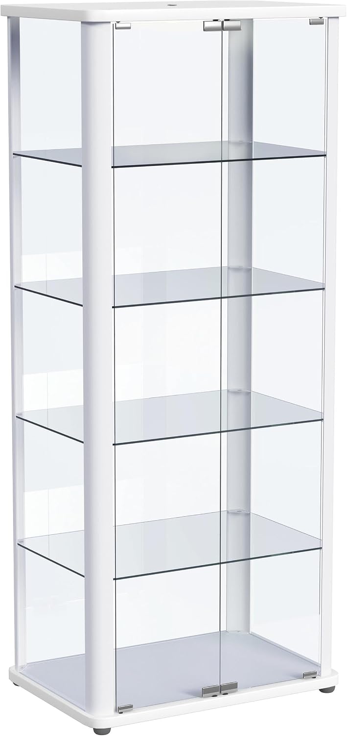 Coaster Home Furnishings Aero 5-Shelf Display Curio Cabinet with LED Lighting White 950399