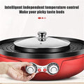 Electric Grill Indoor 2200W Electric Smokeless Grill And Hot Pot, 220V Detachable Easy To Clean BBQ & Shabu Shabu with Independent Temperature Control for 2-8 People Family Gathering Friend Meeting Pa