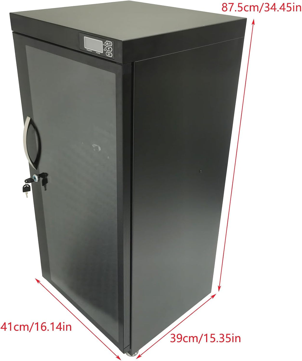 Electronic Humidifying and Dehumidifying Dry Cabinet Box, 110V Musical Instrument Storage Cabinet, 35-60% RH Humidity Control for Bass, Violin, Guitar, Constant Humidity with Lockable Door