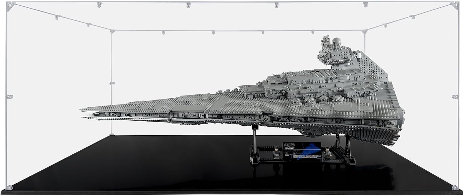 Acrylic Display Case Compatible for Lego Imperial Star Destroyer #75252, Dustproof Display Case (Case Only) (Lego Sets are NOT Included)