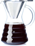 Unbreakable - 18 Pack Pour Over Coffee Maker with Permanent Stainless Filter 27 fl oz, Thickened Heat-Resistant Borosilicate Glass Dripper Coffee Brewer, Stovetop Safe