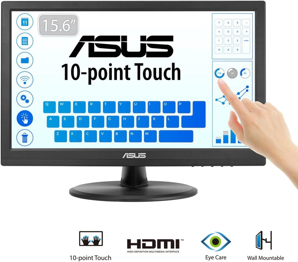 ASUS VT168HR 15.6' Full HD 1366X768 HDMI Back-lit LED Monitor, Black