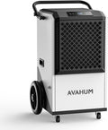 Commercial Dehumidifier,White Industrial Dehumidifier 250 Pint for 8,000 Sq.Ft Basement Warehouse Construction, Large Heavy Duty Commercial Grade Dehumidifiers with Drain Hose, Auto Defrost,Restart