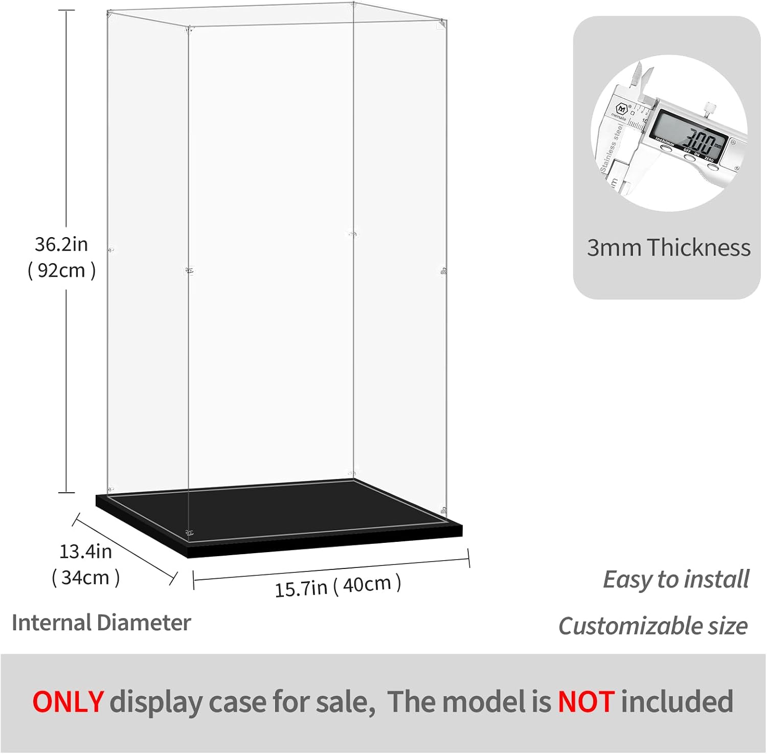 Display Case for Lego 76269 Avengers Tower, 15.74x13.38x36.22inch (40x34x92cm), Protect Your Collectibles from Dust with a Clear Showcase