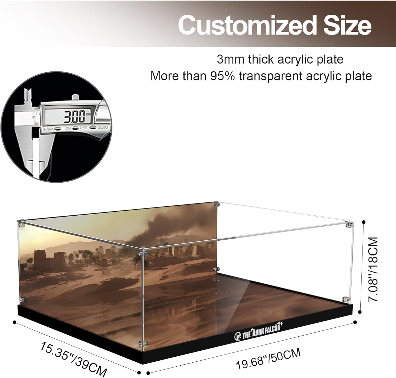 Acrylic Display Case for Lego Star Wars Dark Millennium Falcon 25th Anniversary Buildable Starship Model, Dustproof Clear Display Box Compatible with Lego 75389 (No Models, Only Box)