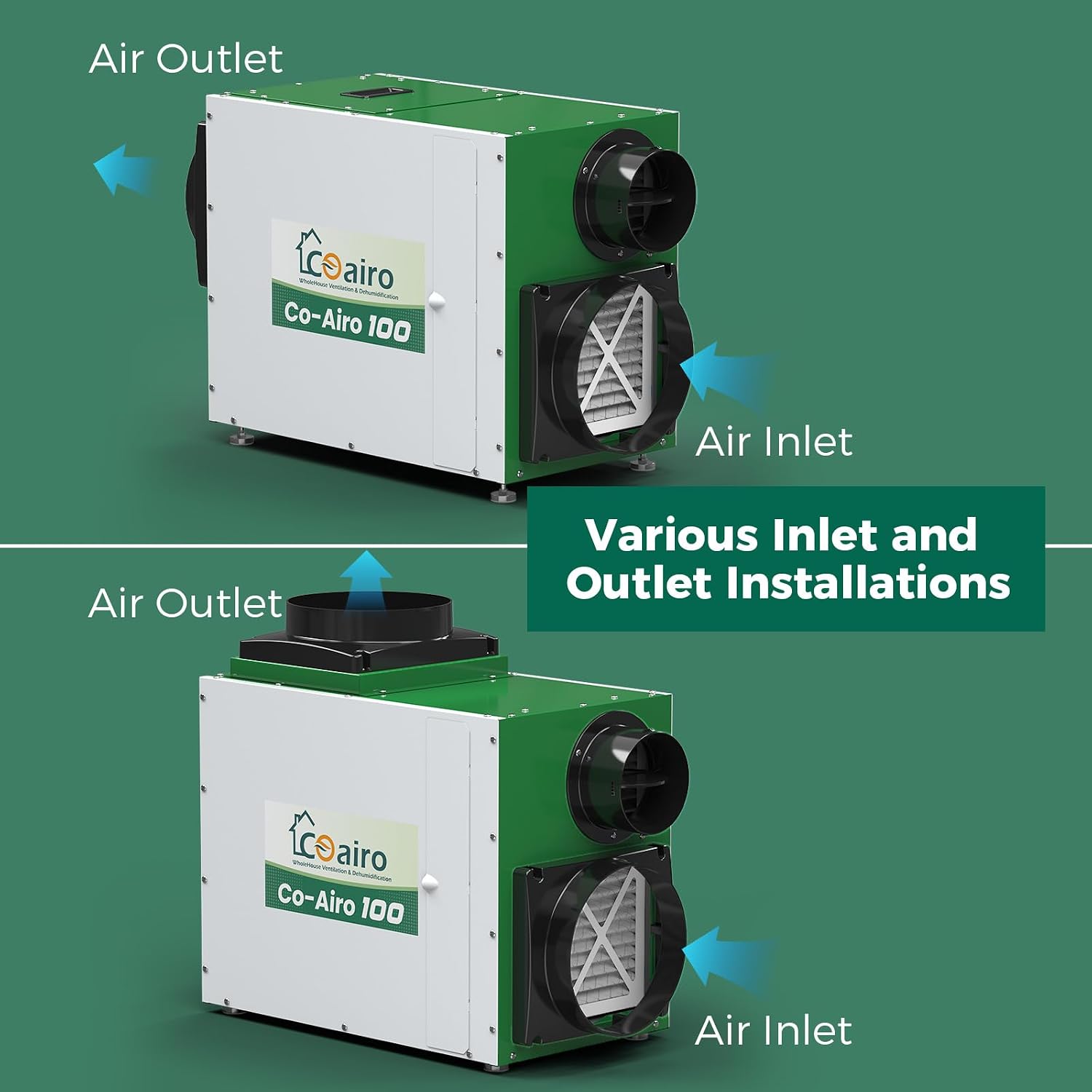 Whole House Dehumidifier 90 Pint with Fresh Air Function, Crawl Space Dehumidifier with Drain Hose Up to 2300 sq. ft. for Grow Tent, Whole House, Commercial, Basement, Water Damage