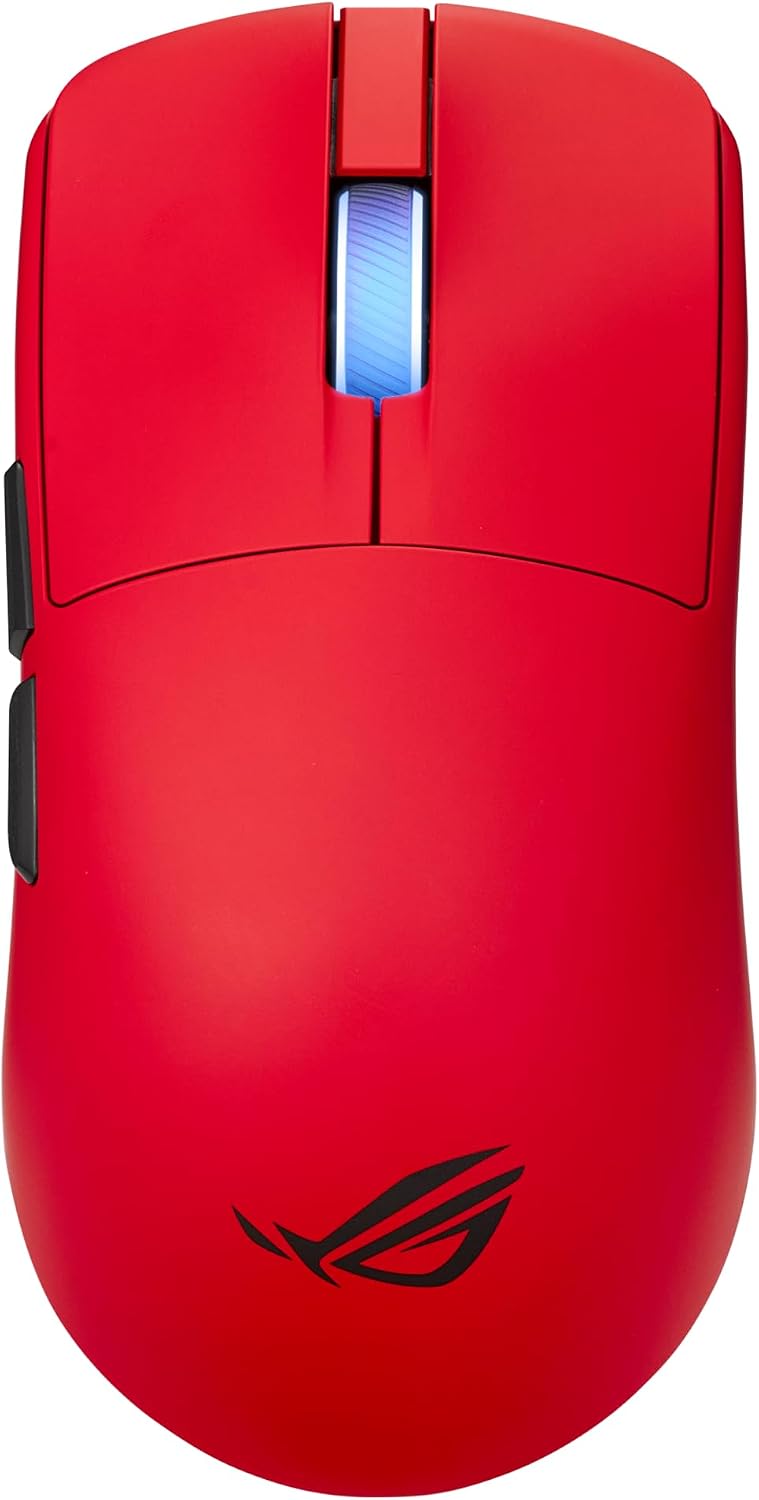 ASUS ROG Harpe II Ace Wireless Esports Gaming Mouse – Pro-Tested, Right-Handed, 48g Lightweight, Tri-Mode Connectivity, 42K DPI, 8K Polling, 101Hr Battery, Web-Based Tool, PC/Mac Support – Lava Red