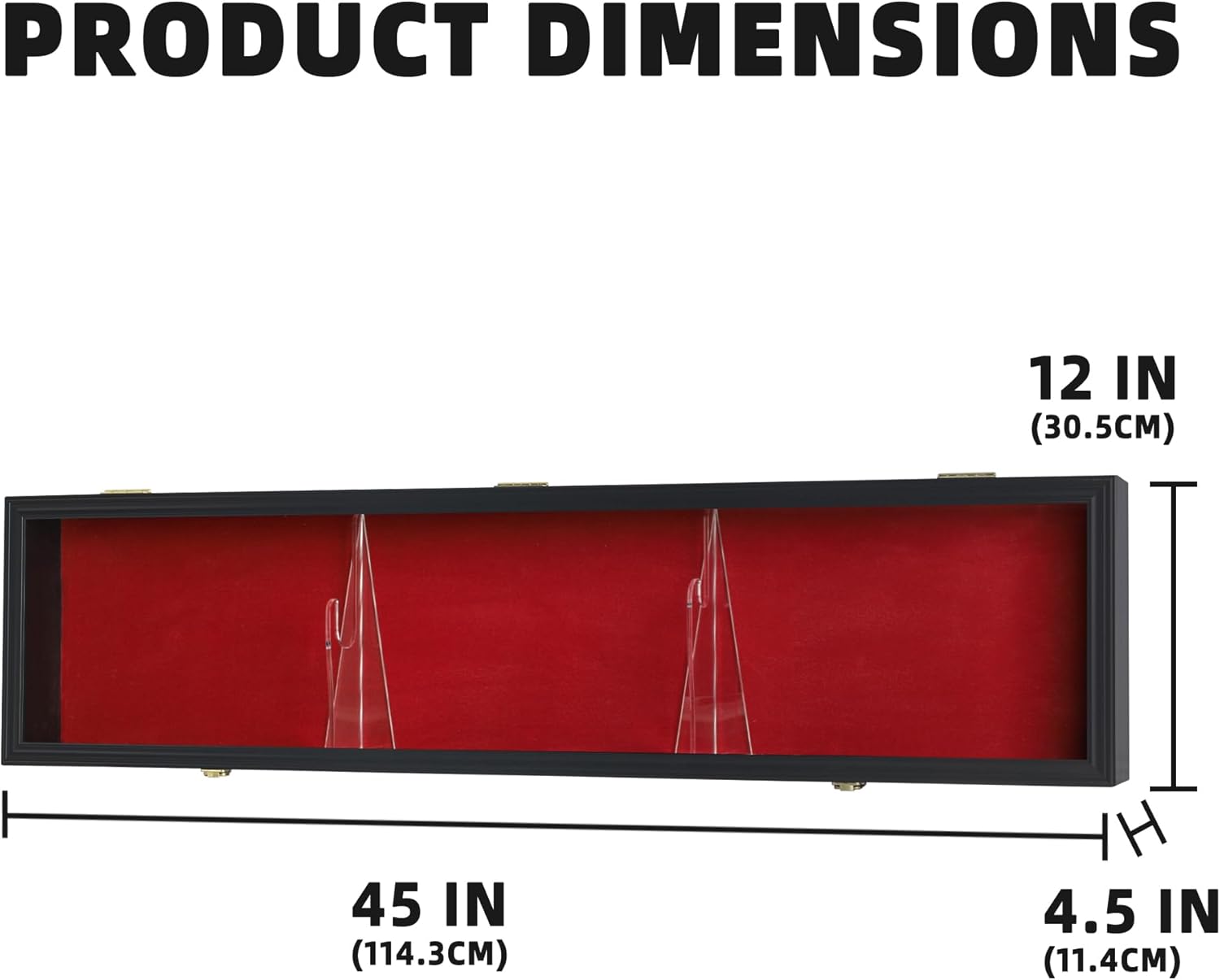 43' Single Rifle Shotgun Display Case Wall Rack Cabinet w/UV Protection, Lock, GN18(RED) (Black)