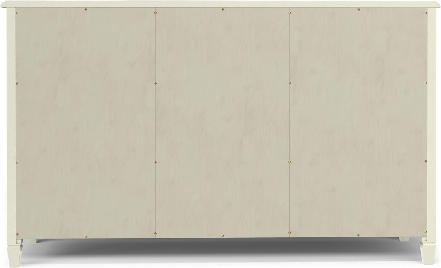SIMPLIHOME Connaught Buffet - 60 inch Wide Solid Wood 3-Door Sideboard Buffet in Antique White, Traditional Storage Cabinet for Dining Room or Kitchen with Adjustable Shelves and Classic Molding