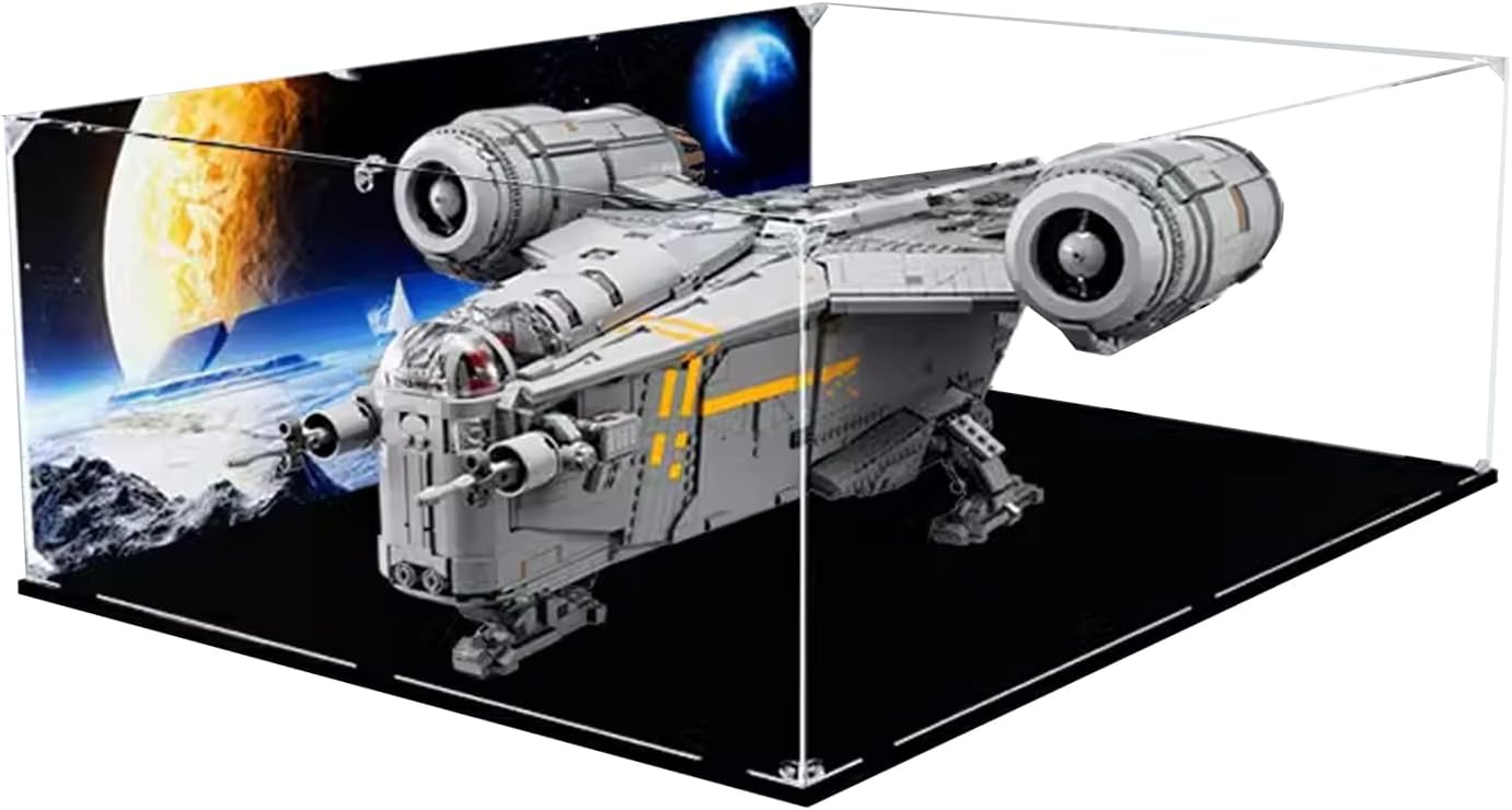 Display Case for Lego The Razor Crest 75331, Dustproof, UV-Protected, Custom Fit Showcase, Gifts for Lego Lovers (Theme A)